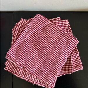 Set of 6 Red Gingham Cloth Napkins